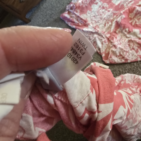 X2 Lands' End Floral Pink and White Duvet Cover FULL - Picture 8 of 12